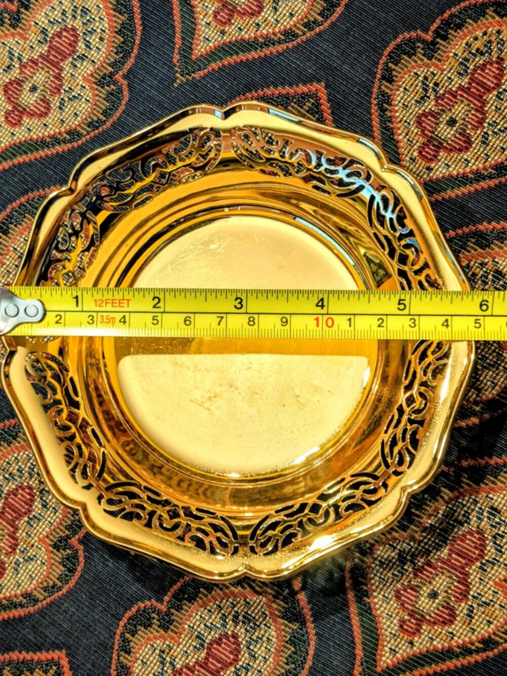 WMF Ikora Brass Footed Bonbon Dish - Mid Century Modern - Reticulated Bowl - VTG - Picture 7 of 7